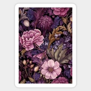 Purple Forest Flowers in the Style of William Morris Sticker